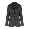 Autumn Dark Green Velvet Suit Jacket Office Ladies Jacket Female Elegant One Button Long Sleeve Blazer