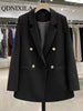 Autumn Double Breasted women's blazer suits Jacket  Loose Office Suit Jacket Simple Office Casual Blazer Women clothing