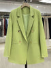 Autumn Double Breasted women's blazer suits Jacket  Loose Office Suit Jacket Simple Office Casual Blazer Women clothing