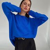 Autumn Elegant Pullover Women Casual Solid Knitted Sweater Vintage Loose Long Sleeve Knitwear Female O Neck Winter Pullovers