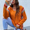 Autumn Hooded Knitwear Women Casual Patchwork Knitted Sweater Korean Loose Long Sleeve Pullover Elegant Vintage Jumpers