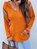 Autumn Hooded Knitwear Women Casual Patchwork Knitted Sweater Korean Loose Long Sleeve Pullover Elegant Vintage Jumpers