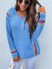 Autumn Hooded Knitwear Women Casual Patchwork Knitted Sweater Korean Loose Long Sleeve Pullover Elegant Vintage Jumpers