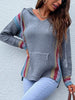 Autumn Hooded Knitwear Women Casual Patchwork Knitted Sweater Korean Loose Long Sleeve Pullover Elegant Vintage Jumpers