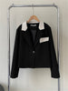 Autumn Loose Classic Elegant Contrast Color Single Button Notched Long Sleeve Casual Blazers Women Lady Outwear Jackets