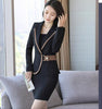Autumn Slim Full Sleeve Blazer Coat And Formal Skirt Suit Two Pieces Women Clothing Sets