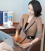 Autumn Slim Full Sleeve Blazer Coat And Formal Skirt Suit Two Pieces Women Clothing Sets
