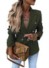 Autumn Turn-Down Collar Women Outerwear Office Lady Elegant Plaid Print Blazer Coat Spring Casual Long Sleeve Jacket