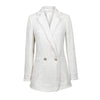 Autumn Fashion White Blazer Suit Women Sweet Double Breasted Female Long Sleeve Ladies Office Casual Blazer Jackets Coat Zevrez