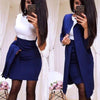 Autumn Formal Dress Suits Women Long Sleeve Blazer Jacket And Bodycon Mini Dress Office Wear 2 Piece Female Sets Garnitur Dress