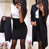 Autumn Formal Dress Suits Women Long Sleeve Blazer Jacket And Bodycon Mini Dress Office Wear 2 Piece Female Sets Garnitur Dress