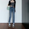 Autumn Jeans Woman High Waist Loose Straight Slim Fit Thin Zipper Pants Pockets Streetwear Female Denim Cropped Trousers