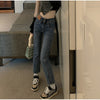 Autumn Jeans Woman High Waist Loose Straight Slim Fit Thin Zipper Pants Pockets Streetwear Female Denim Cropped Trousers