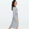 Autumn Knit Dress Elegant Long Sleeve Women Dress O Neck Green Knitted Sweater Dress With Belted Pleat Midi Female Party Dresses