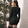 Autumn Knitted Dress Women Loose Sweater Dress Ladies Long Sleeve Winter Dress Women With Belt Gray Black 2022