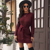 Autumn Knitted Dress Women Loose Sweater Dress Ladies Long Sleeve Winter Dress Women With Belt Gray Black 2022