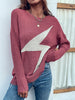 Autumn Knitted Sweaters Casual Loose Women Pullovers Lightning Pattern Long Sleeve Knitwear Vintage Streetwear O-Neck Sweaters