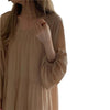 Autumn Korean Style Sweet Loose Boho Pullover Dresses For women O neck Long Sleeve Robe Brown Solid Color Long Maxi Vestidos New