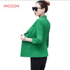 Autumn Korean Suit Women Fashion Casual Sinle Breasted Solid Three QuarterSleeve Top Elegant Blazers  Workwear Office Clothes