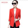 Autumn Korean Suit Women Fashion Casual Sinle Breasted Solid Three QuarterSleeve Top Elegant Blazers  Workwear Office Clothes