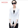 Autumn Korean Suit Women Fashion Casual Sinle Breasted Solid Three QuarterSleeve Top Elegant Blazers  Workwear Office Clothes