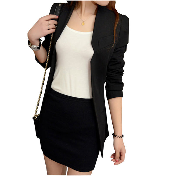 Autumn Ladies Blazers and Coats Office Wear Long Sleeve White Slim Small Suit Cotton Bodycon Blazer Jackets Women Coat Female