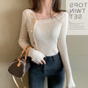Autumn Ladies Irregular Neck Office Chic Sweater Single-breasted Knitted Cardigan Solid Long Sleeve Button Top Women Pullovers
