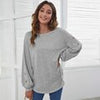 Autumn Lantern Long Sleeve T-shirt Casual Loose Women Tops Comfortable Solid O Neck Streetwear Female Vintage Basic Simply Tops