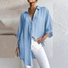Autumn Linen Women Blouses Casual Loose Button Down Shirts Elegant Solid Long Sleeve Cardigan Tops Female Vintage Lapel Blouses