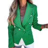 Autumn Long Sleeve Office Lady Lapel Blazer Jackets Coats Elegant Double Buttoned Suit Women Solid Slim Blazer Jackets chaquetas