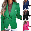 Autumn Long Sleeve Office Lady Lapel Blazer Jackets Coats Elegant Double Buttoned Suit Women Solid Slim Blazer Jackets chaquetas