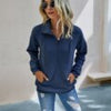 Autumn Loose Sweatshirt Women Casual Half-Zipper Pullover Solid Long Sleeve Lapel Top Female Streetwear Vintage Women Sweatshirt