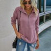Autumn Loose Sweatshirt Women Casual Half-Zipper Pullover Solid Long Sleeve Lapel Top Female Streetwear Vintage Women Sweatshirt