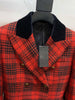 Autumn  2023FW Women  Red Plaid Wool Double Breated Blazer Jacket For Female Casual Overcoat Coat Gdnz 6.11