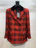 Autumn  2023FW Women  Red Plaid Wool Double Breated Blazer Jacket For Female Casual Overcoat Coat Gdnz 6.11
