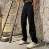 Autumn Denim Back Women Jeans High Waist Loose Straight Pants Casual Female black Trousers Large Size Mom Long Pants