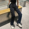 Autumn Denim Back Women Jeans High Waist Loose Straight Pants Casual Female black Trousers Large Size Mom Long Pants