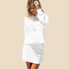 Autumn 2Pcs Sports Clothing Suit Casual Womens Girls Zipper Sweater Hoodie Long Sleeve Hoodies+High Wait Shorts Sets
