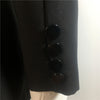 Autumn Runway Designer 2022 Office Women Notched Hollow Out Full Sleeve Backless Diamonds Black Blazer Outerwear