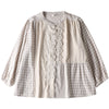 Autumn Japanese Female Cotton Splicing Collar Shirt Relaxed Joker Retro Literary Leisure Women Blouses Mori Girl