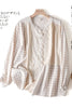 Autumn Japanese Female Cotton Splicing Collar Shirt Relaxed Joker Retro Literary Leisure Women Blouses Mori Girl