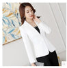 Autumn New Solid Black Women Blazer Long Sleeve One Button Pocket Brief Elegant Coats Mid-Waist Slim Chic Ladies Blazers L1533