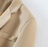 Autumn Women's Clothing European and American Style Lapel Long Sleeve Short Suit + Button Solid Color Skirt