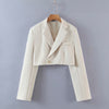 Autumn Women's Clothing European and American Style Lapel Long Sleeve Short Suit + Button Solid Color Skirt
