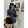Autumn Office Shorts Elegant Solid Blazer Women Y2k Harajuku High Waist Casual Pleated Skirts Suit Jacket OL Skirt Two Piece Set