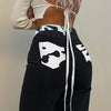 Autumn Patchwork Cow Print Jeans Women Casual High Waisted Pants Straight Harajuku 90s Black Long Trousers Ladies Streetwear