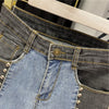 Autumn Patchwork Denim Pencil Women Pants Rivet Jeans Washed High waist Jeans Female Loose Jeans Casual Long Trousers