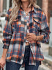 Autumn Plaid Shirt For Women Vintage Print Blouse Shirt Casual Outerwear Long Sleeve Office Lady Tops Female Streetwear