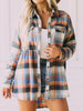 Autumn Plaid Shirt For Women Vintage Print Blouse Shirt Casual Outerwear Long Sleeve Office Lady Tops Female Streetwear