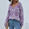 Autumn Printed Knitwear Women Casual V-Neck Knitted Sweater Vintage Loose Long Sleeve Pullover Winter Plaid Jumpers